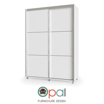 ארון הזזה 2 דלתות ברוחב 1.6 מטר על רגליים עם מסגרות אלומיניום 